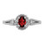 Sterling Silver Rhodium-plated Garnet & Diam. Ring QBR16JAN-10