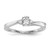 Sterling Silver Rhodium-plated CZ & Diamond Birthstone Ring QBR25APR-6