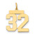 14k Medium Polished Number 32 Charm LM32