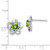 Sterling Silver Rhodium-plated Floral Peridot Post Earrings QBE31AUG