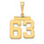 14k Medium Polished Number 63 Charm MP63