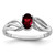 Sterling Silver Rhodium-plated Garnet Ring QBR17JAN-6
