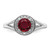 Sterling Silver Rhodium-plated Diam. & Created Ruby Ring QBR11JUL-6