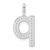 14K White Gold Diamond Lower Case Letter P Initial Pendant PM8368P-010-WA