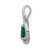14k White Gold Diamond and Oval Emerald Pendant PM5261-EM-013-WA