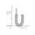 14K White Gold Diamond Letter U Initial Pendant PM8367U-006-WA