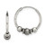 Sterling Silver Antiqued Beaded Endless Hoop Earrings QE13297