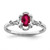 Sterling Silver Rhodium-plated Created Ruby & Diam. Ring QBR21JUL-8