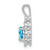 Sterling Silver Rhodium-plated Light Swiss Blue Topaz & Diam. Pendant QBPD21DEC