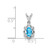 Sterling Silver Rhodium-plated Light Swiss Blue Topaz & Diam. Pendant QBPD21DEC