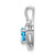 Sterling Silver Rhodium-plated Light Swiss Blue Topaz & Diam. Pendant QBPD19DEC
