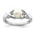 Sterling Silver Rhodium FW Cultured Button Pearl & Diamond Ring QDX858-8