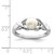 Sterling Silver Rhodium FW Cultured Button Pearl & Diamond Ring QDX858-8