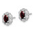 Sterling Silver Rhodium-plated Garnet & Diam. Earrings QBE22JAN