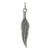 Sterling Silver Antiqued Feather Pendant QC6598