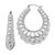 Sterling Silver Rhodium-plated Polished Shrimp Oval Hoop Earrings QE4686