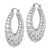 Sterling Silver Rhodium-plated Polished Shrimp Oval Hoop Earrings QE4686