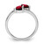 Sterling Silver Rhodium Garnet & Diamond Heart Ring QDX594-6