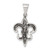 Sterling Silver Antiqued Fleur De lis Pendant QC6597
