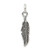 Sterling Silver Antiqued Feather Charm QC3914