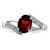 Sterling Silver Rhodium-plated Garnet & Diamond Ring QDX593-6