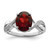 Sterling Silver Rhodium-plated Garnet & Diamond Ring QDX636-7