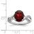 Sterling Silver Rhodium-plated Garnet & Diamond Ring QDX636-7