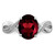 Sterling Silver Rhodium-plated Garnet & Diamond Ring QDX636-7