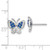 Sterling Silver Rhodium-plated Blue & White CZ Butterfly Post Earrings QE15792