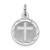 Sterling Silver Rhodium-plated Cross Disc Charm QC2410