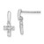 Sterling Silver Rhodium-plated Polished CZ Cross Post Dangle Earrings QE15231