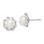 Sterling Silver Rhod-plat 8-9mm White Button FWC Pearl CZ Earrings QE15267