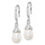 Sterling Silver Rhodium-plated Polished White 7-8mm Freshwater Cultured Pearl & CZ Dangle Earrings QE15378