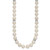 Sterling Silver Rhod-plat 9-10mm White Near Round FWC Pearl CZ Necklace QH5547-18