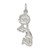 Sterling Silver Cheerleader Charm QC746