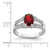 Sterling Silver Rhodium-plated Garnet & Diamond Ring QDX634-6