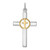 Sterling Silver Rhodium-plated & Gold Tone Cross Pendant QC9699