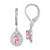 Sterling Silver Rhodium-plated Pink Tourmaline Lever Back Earrings QE10017PT