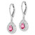 Sterling Silver Rhodium-plated Pink Tourmaline Lever Back Earrings QE10017PT