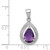 Sterling Silver Rhodium Plated Amethyst and Diamond Pendant QDX403