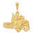 10k Solid Diamond-cut Semi Truck Charm 10C754