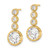 Sterling Silver Gold-tone Polished Round CZ Post Dangle Earrings QE16241