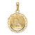 10K Gold Polished Angel/Cherub on Round Scallop Frame Pendant 10K5691