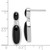 Sterling Silver Rhodium-plated Polished Oval Onyx Post Dangle Earrings QE1079