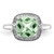 Sterling Silver Rhodium Diam. & Checker-Cut Green Quartz Ring QR3039AG-9