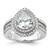 Cheryl M Sterling Silver Rhodium-plated Brilliant-cut Pear CZ Double Halo Ring QCM1570-7