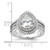 Cheryl M Sterling Silver Rhodium-plated Brilliant-cut Pear CZ Double Halo Ring QCM1570-7