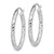 Sterling Silver RH-plated D/C Textured 3mm Oval Hoop Earrings QE11582