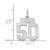 Sterling Silver/Rhodium-plated Satin Number 50 Charm QPS50