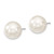 Majestic Sterling Silver Rhodium-plated 12-13mm White Imitation Shell Pearl Stud Earrings QMJE12W
